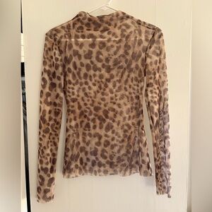 Zara sheer Brown Tan Fitted Blouse